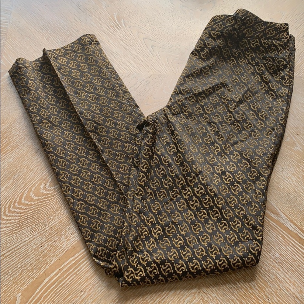 ETCETERA Black & Gold Print Straight Leg Pant 0